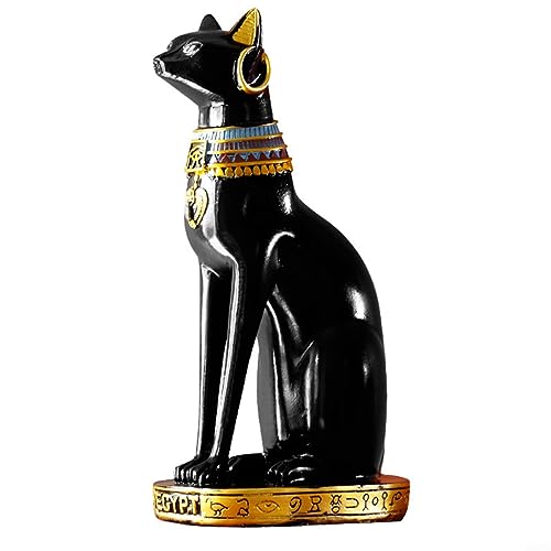 Kreative ägyptische Bastet Sammlerfigur Bronzepulver gemischt mit Harz Katze Göttin Statue Kerzenhalter von HEIBTENY