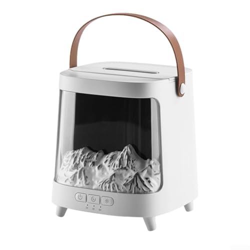 Luftbefeuchter mit buntem Licht, mit Timer und Fernbedienung, 200 ml Kapazität, kontinuierlicher und intermittierender Nebel für entspannende Atmosphäre (weiß) von HEIBTENY