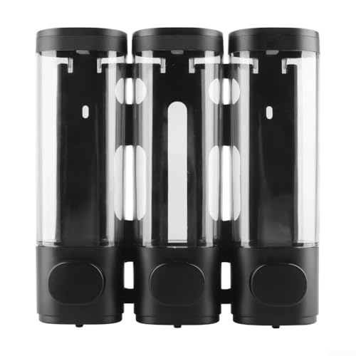 Manueller Seifenspender zur Wandmontage für Hotels, Badezimmer und öffentliche Toiletten, geeignet für Seife, Shampoo, Duschgel, ABS-Konstruktion (dreifach) von HEIBTENY