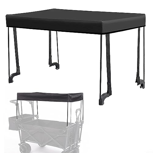 Markisen-Überdachung für Gartenwagen mit Sonnenschutz und wasserabweisendem Oxford-Tuch, kompatibel mit den meisten Trolleywagen (braune Tarnung) von HEIBTENY