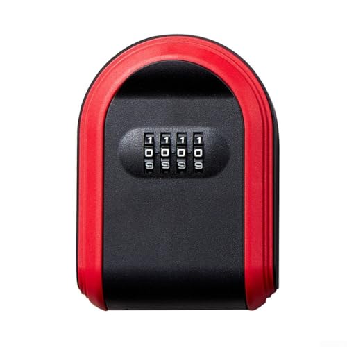 Montierbarer Schlüsselschlosskasten, langlebiges Metall und Kunststoff, reichlich Stauraum (rot) von HEIBTENY