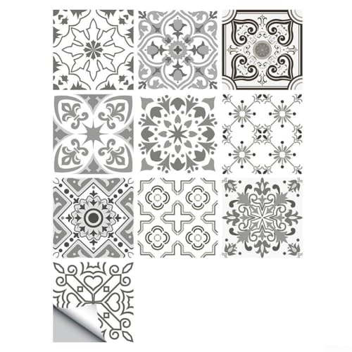 Mosaik-Fliesenaufkleber für Badezimmer und Küche, Wände und Böden, 3D-Gel-Design für einfache Anwendung und stilvolles Upgrade (MZ-6-002) von HEIBTENY