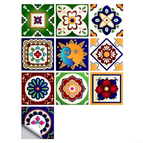 Mosaik-Fliesenaufkleber für Badezimmer und Küche, Wände und Böden, 3D-Gel-Design für einfache Anwendung und stilvolles Upgrade (MZ-6-020) von HEIBTENY