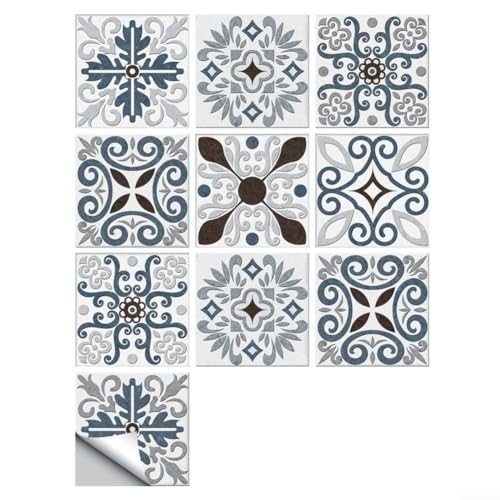 Mosaik-Fliesenaufkleber für Badezimmer und Küche, Wände und Böden, 3D-Gel-Design für einfache Anwendung und stilvolles Upgrade (MZ-6-030) von HEIBTENY