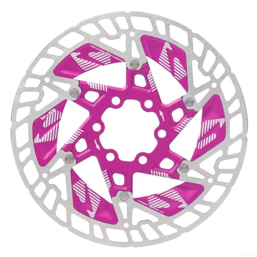 Mountainbike Bremsscheibe 160mm Durchmesser mit Aluminiumlegierung und Kohlenstoffstahl Material inkl. 6 Bolzenbefestigungen und Entwickelt für verbesserte Wärmeableitung (Rosa) von HEIBTENY