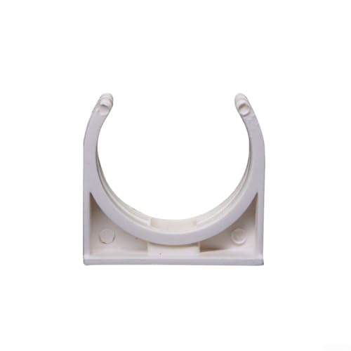 PVC-Rohrschellen für Rasenbewässerung, U-Typ, Wasserrohrhalter, recycelbar, für verschiedene Rohrarten (32 mm, Weiß) von HEIBTENY