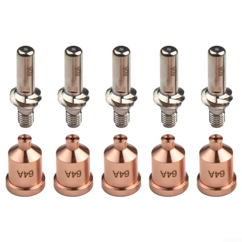 Plasmaschneider-Elektroden-Kit LC105 KP28451 KP28458 10 Stück kompatibel mit Tomahawk 1538 Taschenlampe Ersatzteile für Lincoln LC105 von HEIBTENY