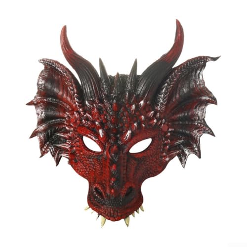 Realistische Drachenmaske mit großen Ohren für Halloween, Polyresin 3D-Design mit eng anliegender elastischer Passform, geeignet für Kinder und Erwachsene Realistische Drachenmaske mit großen Ohren für Halloween, Polyresin 3D-Design mit eng anliegender elastischer Passform, geeignet für Kinder und Erwachsene von HEIBTENY