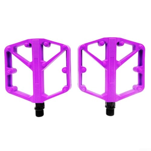Rennrad- und Mountainbike-Pedalpaar mit Rahmen aus Aluminiumlegierung und DU-Kugellagern für gleichmäßige und reibungslose Rotation (Rosa) von HEIBTENY