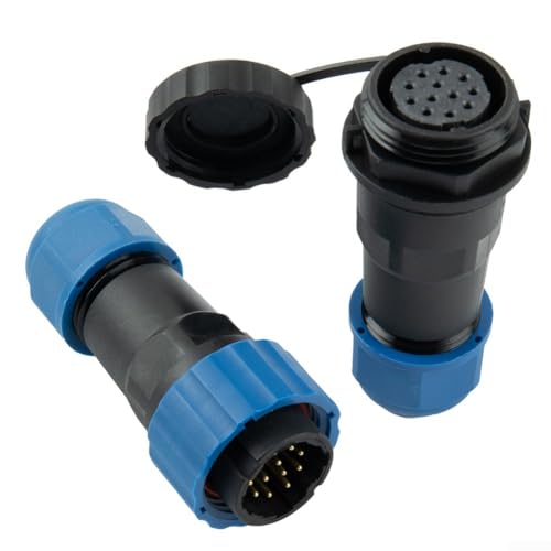 SP20 Inline-Stecker, IP68-bewertet, wasserdichte Luftfahrt-Steckdose für raue Wetterbedingungen (12-polig) von HEIBTENY