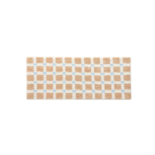 Saugfähige Fußmatte für Badezimmer mit beflockter Textur, rutschfeste TPR-Unterseite für Stabilität und Komfort (50 x 80 cm) von HEIBTENY