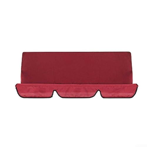 Schaukelabdeckungs-Set für 2- und 3-Sitzer-Schaukelstühle im Freien, aus wasserdichtem Polyestergewebe für Gartenzubehör (130 x 140 x 8 cm, rot) von HEIBTENY