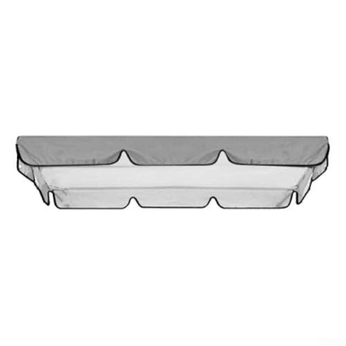 Schaukelabdeckungs-Set für 2- und 3-Sitzer-Schaukelstühle im Freien, aus wasserdichtem Polyestergewebe für Gartenzubehör (142 x 120 x 18 cm, grau) von HEIBTENY