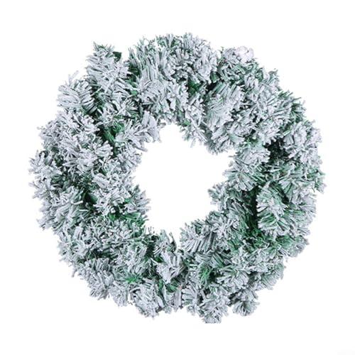 Schneeflocken-Kranz aus Kiefernnadel, zum Aufhängen an Türen und Wänden, saisonale Weihnachtsdekoration (30 cm) von HEIBTENY