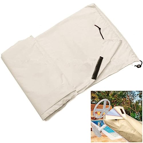 Schutzabdeckung Für Solarabdeckung Poolaufroller 16X3 Ft Silberbeschichtetem Oxford 190T Solarfolie Pool Haspel Decke Abdeckung Wasserdicht, Winddicht, UV-Beständiges Protector von HEIBTENY