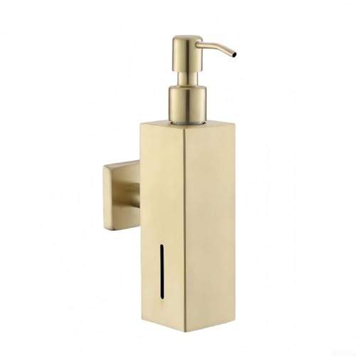 Seifenspender zur Wandmontage, 250 ml, für Shampoo und andere Flüssigkeiten (Gold) von HEIBTENY