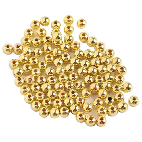 Set mit 100 Goldperlen, wesentliches Material zum Fliegenbinden und kreative Projekte mit praktischem Senkloch-Design (5 mm Gold) von HEIBTENY