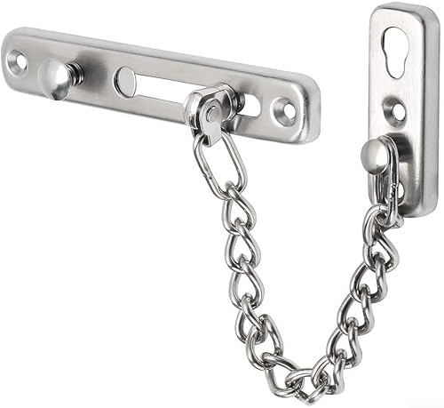 Sichern Sie Ihr Zuhause mit einem SUS304 Edelstahl-Ketten-Türschutz, mit zuverlässigem Schiebe-Verriegelungsmechanismus (Silber) von HEIBTENY