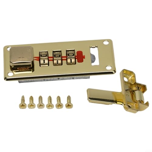 Sichern Sie Ihre Holzkiste mit Zahlenschloss, Vintage-Design, langlebiges Eisenschloss, für Koffer, Schmuckschatullen, Werkzeugkästen, 65 x 29 mm, Gold/Silber (Gelb rechts) von HEIBTENY