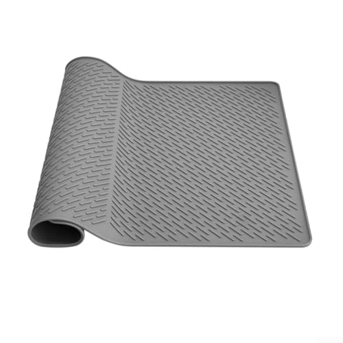 Silikonmatte für Glasherde, Küchenschutz vor Kratzern und Verschütten (grau) von HEIBTENY