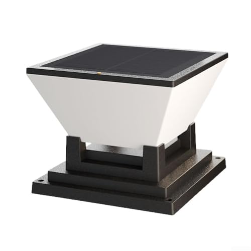 Solar-Pfostenkappenleuchte für Außenzaun für Pfosten mit IP65 wasserdicht, automatischer Sensor für Dämmerung bis Morgendämmerung, und mehrere weiße Lichteinstellungen (150 mm) von HEIBTENY