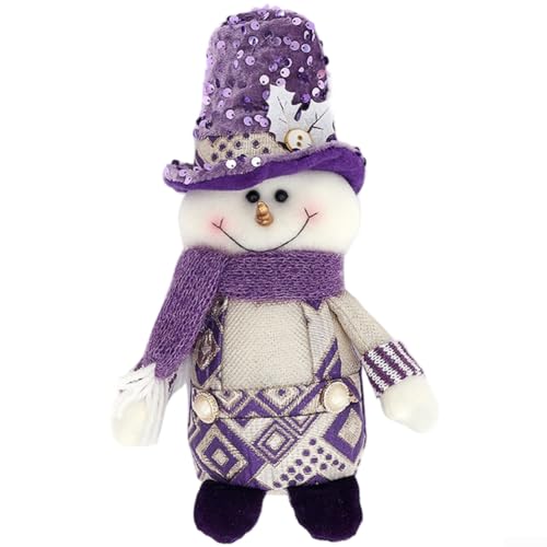 Stehender Weihnachtsmann Weihnachtsdekoration mit violetten Paillettenakzenten für Tischplatte, Fenster und Esszimmer (Schneemann) von HEIBTENY