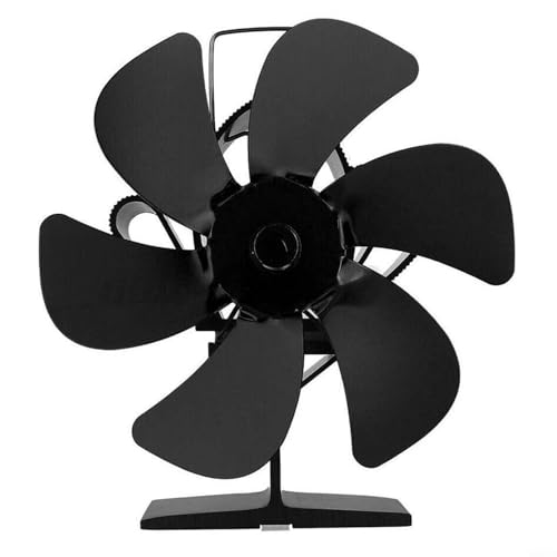 Thermoelektrisch betriebener Kaminventilator 6 Flügel Ofenventilator Leiser Betrieb Energiesparventilator für verbesserte Wärmeverteilung und Kraftstoffeffizienz von HEIBTENY
