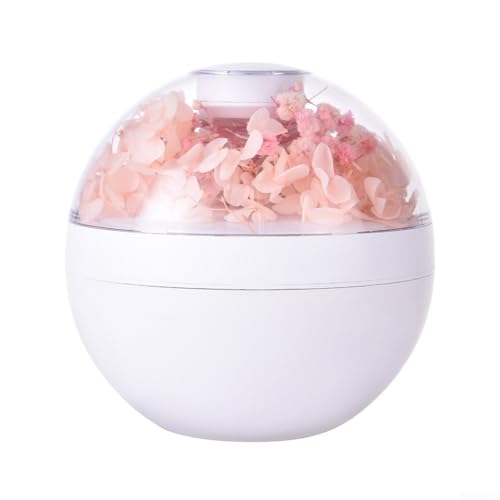 USB 220ML Cool Mist Luftbefeuchter und Aroma Diffusor Elegante Holzmaserung Design für Schlafzimmer und Wohnzimmer (Lila) von HEIBTENY