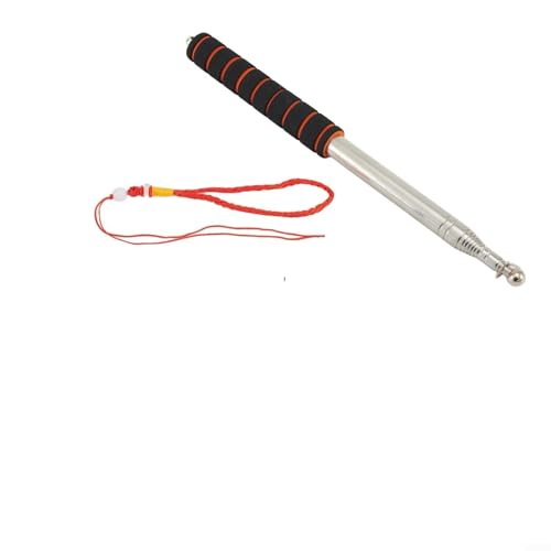 Verstellbarer Teleskop-Fahnenmast aus Edelstahl mit Clip für Reiseleiter und Pädagogen (rot) von HEIBTENY