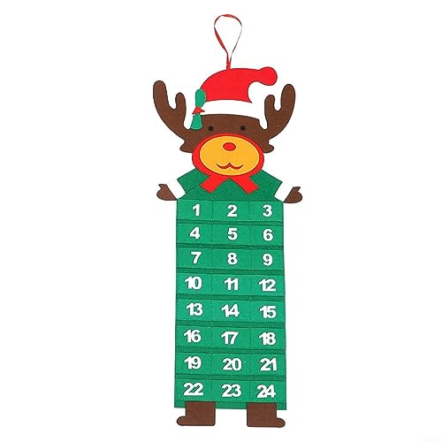 Weihnachtsmann Countdown Kalender Dekoration 24 Tage Tasche DIY Weihnachten Geschenk Filz Xmas Adventskalender für Haus Tür Wand Dekorationen von HEIBTENY