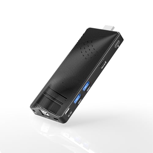 HEIGAOLAPC Mini PC Stick Win 10, Fanless Mini Computer, Pentium N4200 4GB 64GB eMMC (1.1 GHz), USB3.0 X 2, RJ45 Gigabit Ethernet 4K 60Hz, WiFi BT 5.0, HDMI 2.0 für Geschäft Zuhause Büro（No Type-c） von HEIGAOLAPC