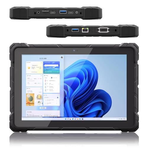 HEIGAOLAPC Rugged Tablet, Win 11 N100 8GB RAM 128GB ROM, 10,1 Zoll Industrie Tablet PC with 8000mAh/7.6V Battery/SIM 4G/GPS/WiFi 5 / BT5.0 / FHD für Outdoor-Feldarbeit von HEIGAOLAPC