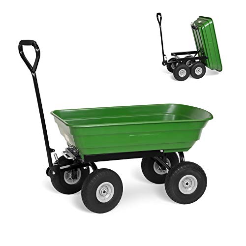 TÜV/GS Gartenwagen EXPERT Pannensicher mit Kippfunktion 250 kg Bollerwagen Transportwagen von HEIGART