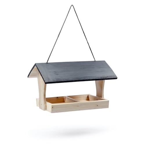 Vogelfutterhaus Vogelfutterstation zum Aufhängen aus Holz von HEIGART
