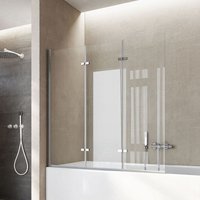Badewannen Duschwand 120x140 cm 3-teilig faltbar mit Nano einfach-Reinigung Beschichtung Faltwand 6mm Sicherheitsglas - Heilmetz von HEILMETZ