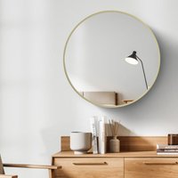 Badspiegel Round Spiegel Diameter 50cm Wandspiegel Dekorativ Eisenumrandung Goldene Spiegel - Heilmetz Badspiegel Round Spiegel Diameter 50cm Wandspiegel Dekorativ Eisenumrandung Goldene Spiegel - Heilmetz von HEILMETZ