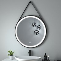 Badspiegel mit Beleuchtung Rund led Wandspiegel Touch Kühles Weißes Licht Badezimmerspiegel 80cm - Heilmetz von HEILMETZ