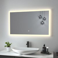 Badspiegel 100x60cm led Badezimmerspiegel Kaltweiß Licht 6500k Touchschalter 3 Lichtarten Variabel Dimmbar Spiegel mit Beleuchtung hd Wandspiegel von HEILMETZ
