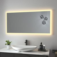 Badspiegel 120x60cm led Badezimmerspiegel Warm Licht 3000K Spiegel mit Beleuchtung hd Wandspiegel - Heilmetz von HEILMETZ