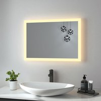 Badspiegel 50x70cm led Badezimmerspiegel Warm Licht 3000K Spiegel mit Beleuchtung hd Wandspiegel - Heilmetz von HEILMETZ