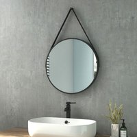 Badspiegel Rund Badezimmerspiegel Wandspiegel mit Verstellbarem Riemen Wasserdicht IP44 50cm Durchmesser - Heilmetz von HEILMETZ