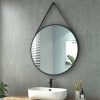 Heilmetz Badspiegel Rund Badezimmerspiegel Wandspiegel mit Verstellbarem Riemen Wasserdicht IP44 80cm Durchmesser von HEILMETZ