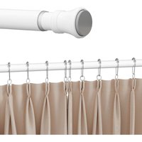 Heilmetz Duschvorhangstange 110-160cm Teleskopstange Duschstange, mit 12 Duschvorhangringe, Ohne Bohren, Weiß Edelstahl Heilmetz Duschvorhangstange 110-160cm Teleskopstange Duschstange, mit 12 Duschvorhangringe, Ohne Bohren, Weiß Edelstahl von HEILMETZ