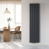 Heilmetz Heizkörper Design Flachheizkörper Paneelheizkörper Doppellagig Mittelanschluss 1600x460mm Anthrazit von HEILMETZ