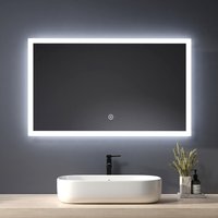 Led Badezimmerspiegel Badspiegel mit Beleuchtung IP44 Energiesparend Wandspiegel, 3 Lichtfarbe(3000K, 4000K, 6500K) Schaltbare, 100x60cm - Heilmetz von HEILMETZ