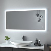 Heilmetz LED Badezimmerspiegel Badspiegel mit Beleuchtung IP44 Energiesparend Wandspiegel, 6500K Kaltes Weißes Licht Beleuchtung Entnebelung 60x80cm von HEILMETZ