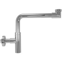 Design-Raumsparsifon DN 32 (1 1/4'') x Ø 32 mm - Messing verchromt - mit Rosette - Gewicht 1.120 g von HEIMA-PRESS