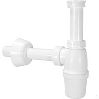 Flaschensifon - DN 32 (1 1/4'') x Ø 32 mm - Abgangsrohr Ø 32 mm x 200 mm - mit Rosette von HEIMA-PRESS