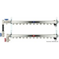 Heima-press - Heizkörperverteiler aus Edelstahl für 12 Heizkreise - mit WMZ-Anschlussset 110 mm senkrecht von HEIMA-PRESS