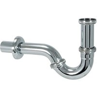 Heima-press - Röhren-Sifon für Bidet dn 32 (1 1/4'') x ø 32 mm - Messing verchromt - mit Rosette von HEIMA-PRESS